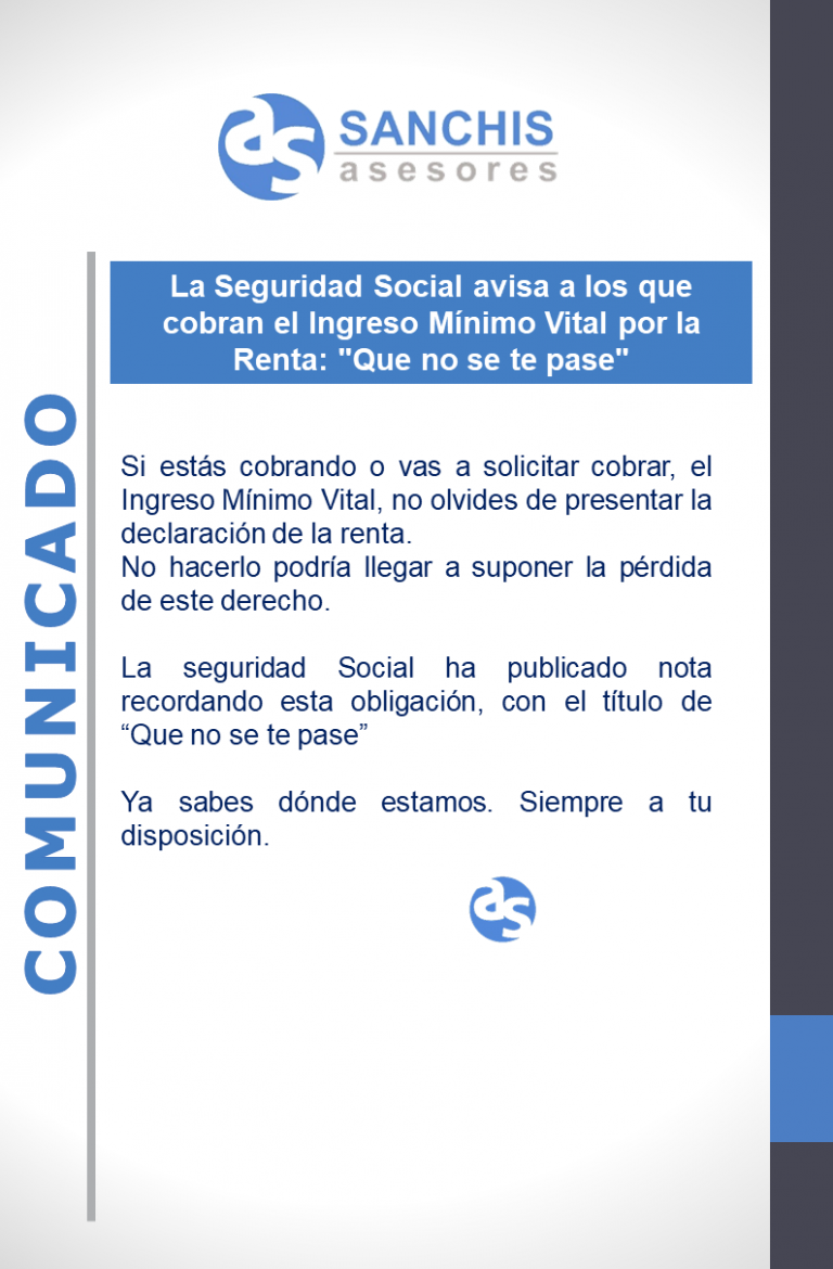 La Seguridad Social avisa a los que cobran el Ingreso Mínimo Vital por ...